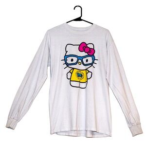 KEITH HARING X HELLO KITTY COLLABORATION WHITE LONG SLEEVE SHIRT